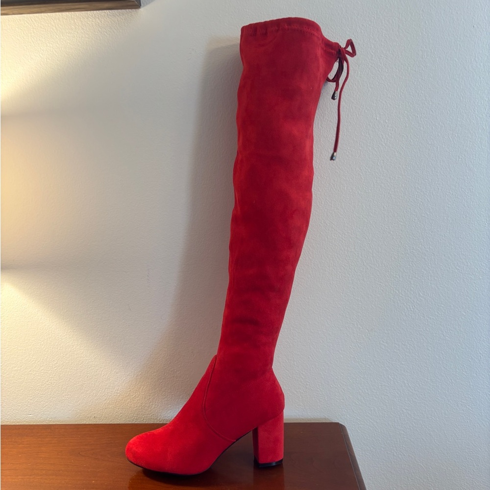 Vepose New York Red Over-the-Knee Boots